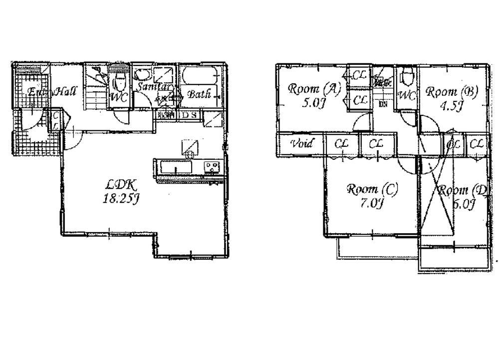 Floor plan. (A Building), Price 43,800,000 yen, 4LDK, Land area 100.01 sq m , Building area 97.2 sq m