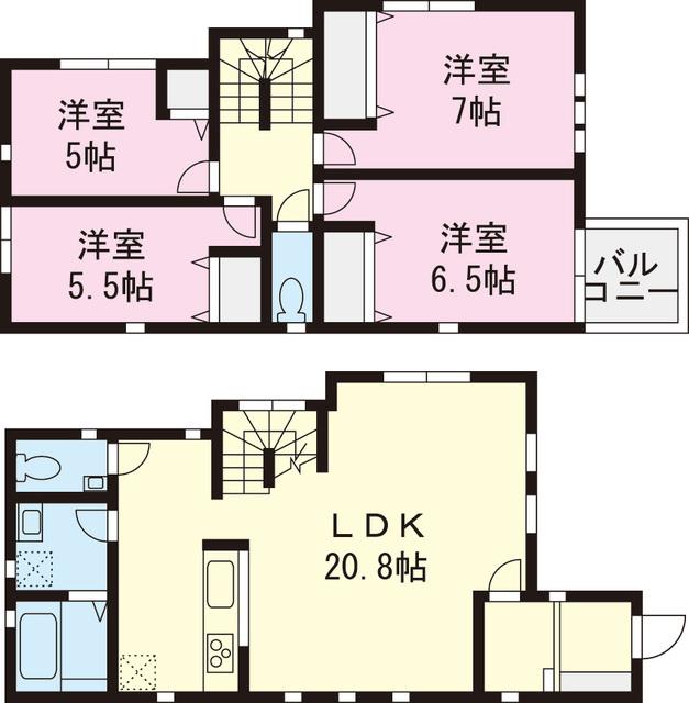 Floor plan. 45,800,000 yen, 4LDK, Land area 106.89 sq m , Building area 108.27 sq m