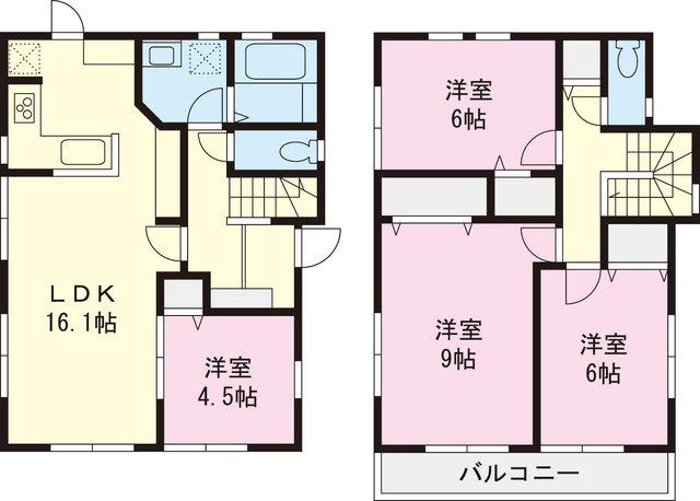 Floor plan. 47,958,000 yen, 4LDK, Land area 128.97 sq m , Building area 98.54 sq m
