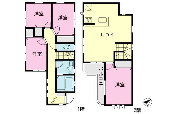Floor plan. 32,800,000 yen, 4LDK, Land area 88.55 sq m , Building area 91.29 sq m