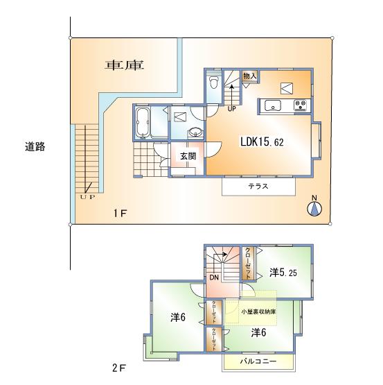 Floor plan. 34,800,000 yen, 3LDK, Land area 125.93 sq m , Building area 77 sq m