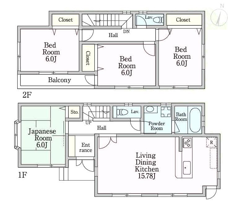 Floor plan. 41,800,000 yen, 4LDK, Land area 113.4 sq m , Building area 97.29 sq m