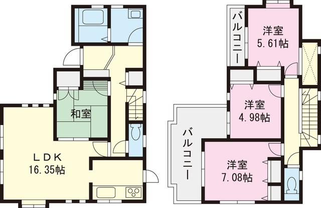 Floor plan. 45,958,000 yen, 4LDK, Land area 136.07 sq m , Building area 97.29 sq m