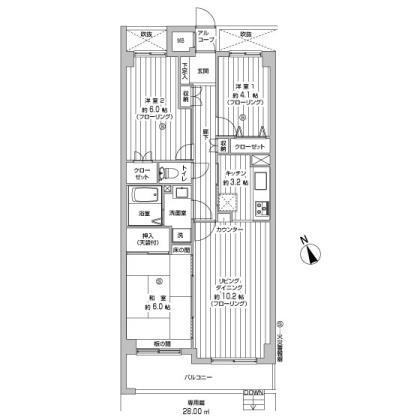Floor plan. 3LDK, Price 20.8 million yen, Occupied area 68.76 sq m , Balcony area 8.3 sq m