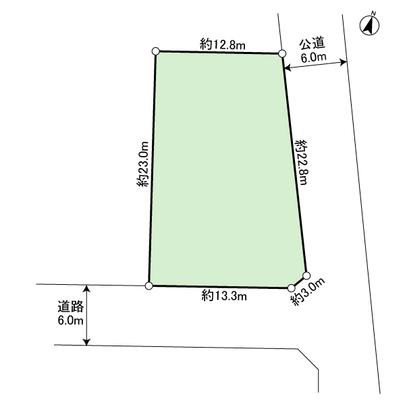 Compartment figure. Southeast ・ For the northeast corner lot, Day good!  It is not in the building with conditions land for sale.