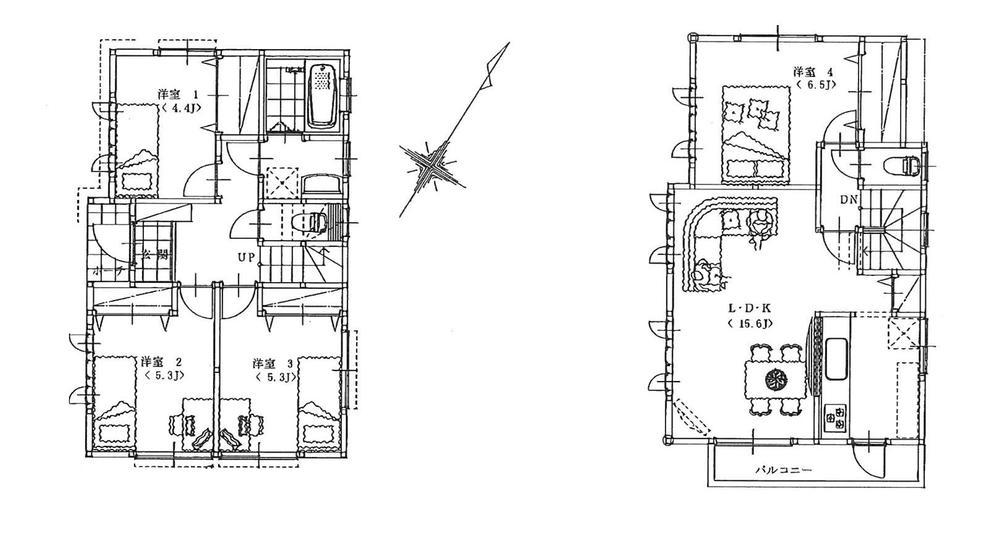 Floor plan. Price 41,800,000 yen, 4LDK, Land area 73.63 sq m , Building area 88.6 sq m