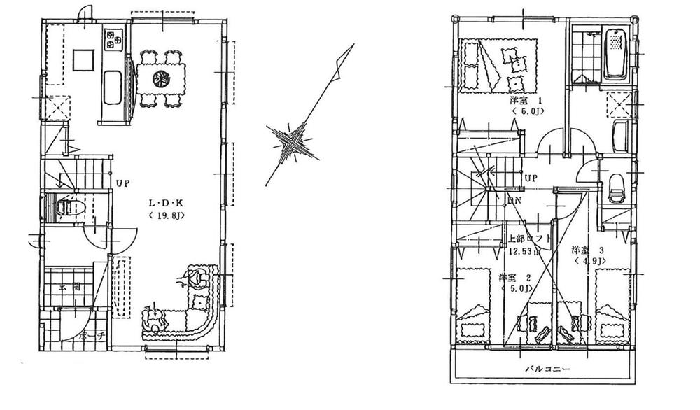 Floor plan. Price 39,800,000 yen, 4LDK, Land area 71.02 sq m , Building area 83.26 sq m