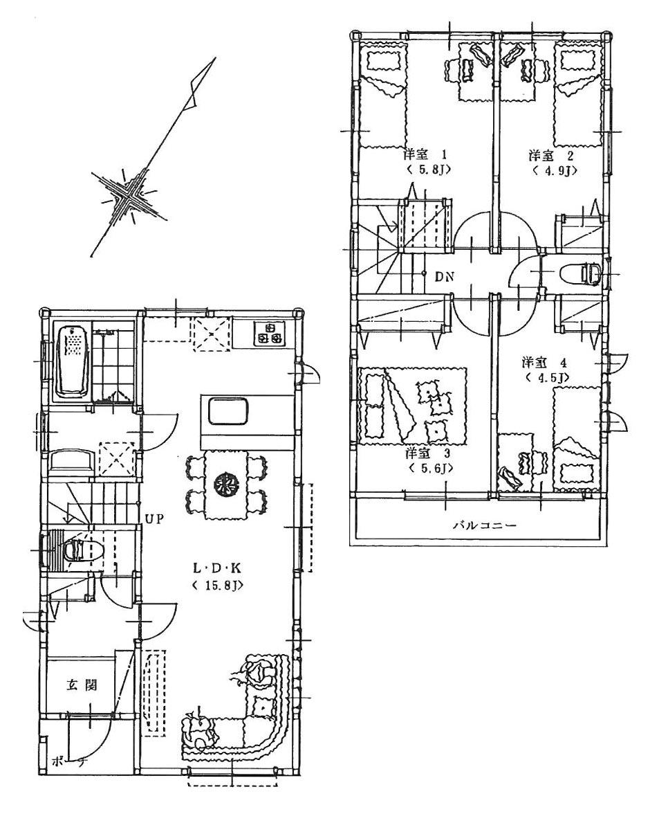 Floor plan. Price 39,800,000 yen, 4LDK, Land area 71.01 sq m , Building area 83.26 sq m