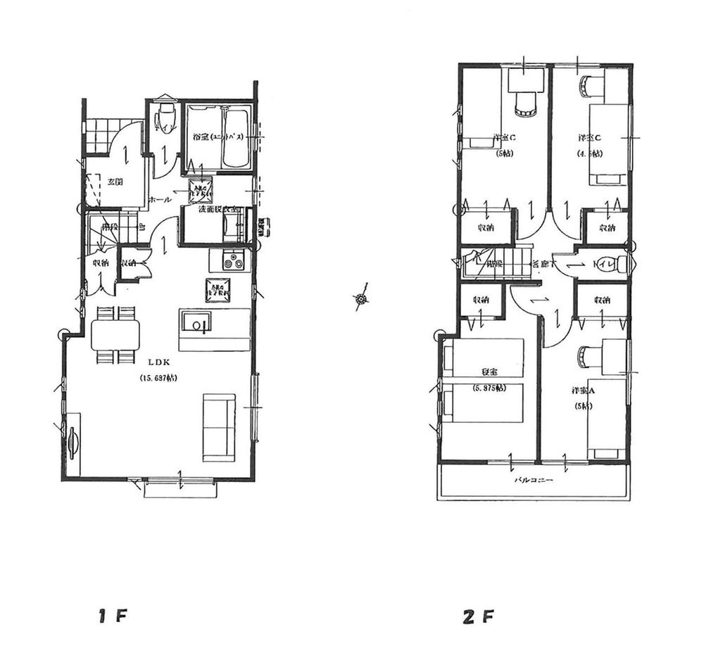 Floor plan. Price 37,800,000 yen, 4LDK, Land area 81.32 sq m , Building area 85.3 sq m