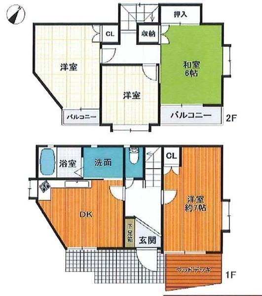 Floor plan. 34,800,000 yen, 4DK, Land area 227.99 sq m , Building area 70.38 sq m