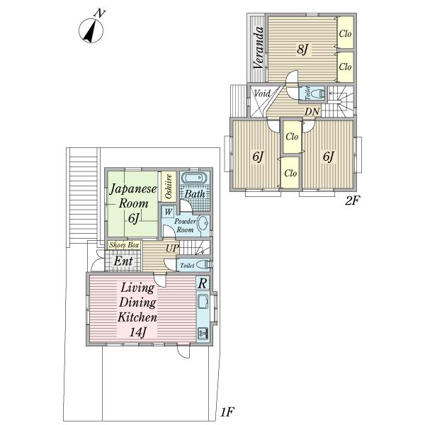 Floor plan. 37,800,000 yen, 4LDK, Land area 123.14 sq m , Building area 98.95 sq m 4LDK