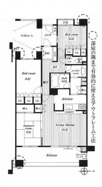 Floor plan. 3LDK, Price 30,800,000 yen, Occupied area 82.85 sq m , Balcony area 14.58 sq m