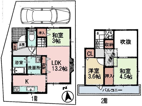Floor plan. 24,800,000 yen, 3LDK, Land area 79.93 sq m , Building area 60.75 sq m water around ・ It is settled Cross renovation. 