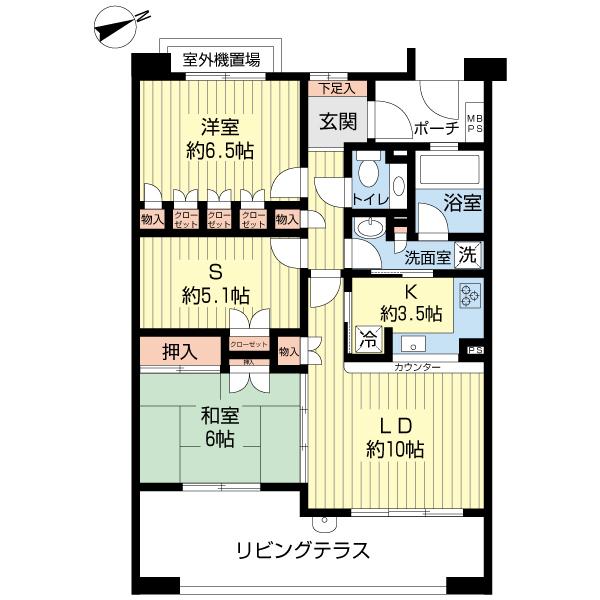 Floor plan. 2LDK, Price 29,900,000 yen, Occupied area 70.96 sq m