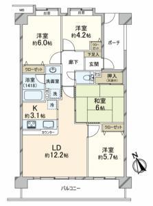 Floor plan. 4LDK, Price 29,900,000 yen, Occupied area 77.36 sq m , Balcony area 10.98 sq m