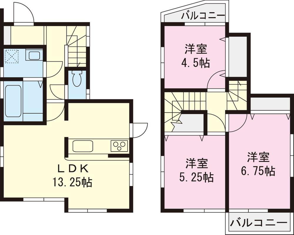 Floor plan. 32,800,000 yen, 3LDK, Land area 75.13 sq m , Building area 74.78 sq m