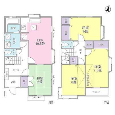 Floor plan. All room 6 tatami mats or more, 4LDK type
