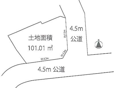 Compartment figure. Land price 19,800,000 yen, Land area 101.01 sq m
