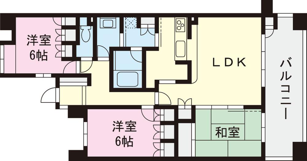 Floor plan. 3LDK, Price 30,800,000 yen, Occupied area 82.85 sq m , Balcony area 14.58 sq m