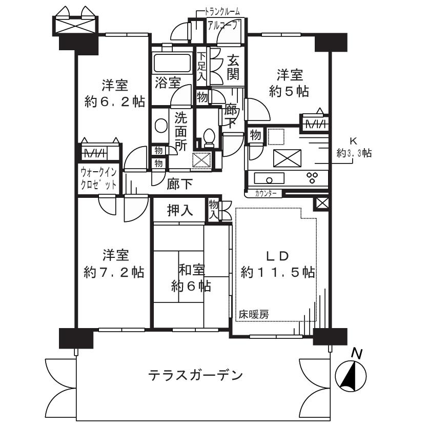 Floor plan. 4LDK, Price 27,900,000 yen, Occupied area 86.07 sq m rare 4LDK type