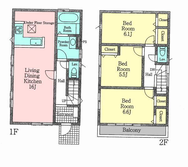 Floor plan. 41,800,000 yen, 3LDK, Land area 105.05 sq m , Building area 83.74 sq m