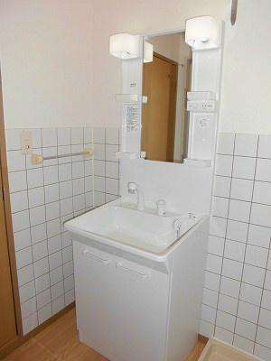 Washroom. There washbasin of popular equipment.