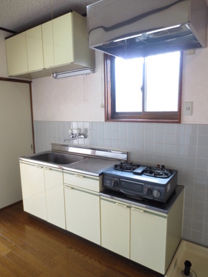 Kitchen. Gas stove 2 burners installed already.