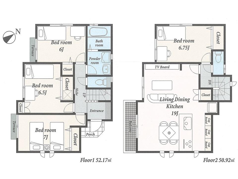 Floor plan. (7 Building), Price 26,800,000 yen, 4LDK, Land area 136.02 sq m , Building area 103.09 sq m