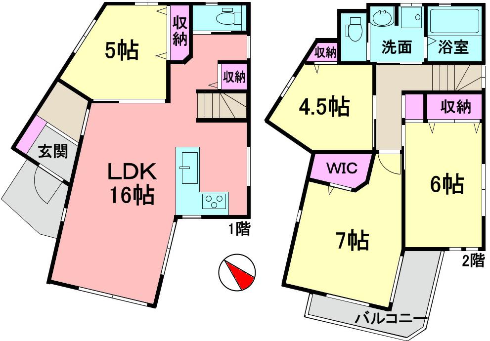 Floor plan. (A Building), Price 42,958,000 yen, 4LDK, Land area 102.65 sq m , Building area 95.71 sq m
