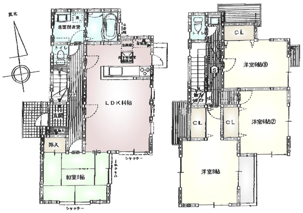 Floor plan. (Phase 1 (6) issue), Price 40,800,000 yen, 4LDK, Land area 127.89 sq m , Building area 99 sq m