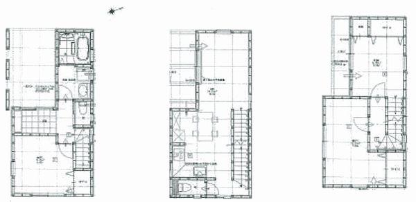 Floor plan. (3 Building), Price 27,960,000 yen, 3LDK, Land area 50.46 sq m , Building area 101.01 sq m