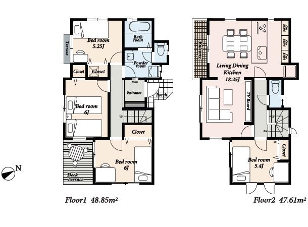 Floor plan. (C Building), Price 31,900,000 yen, 4LDK, Land area 125.03 sq m , Building area 96.46 sq m