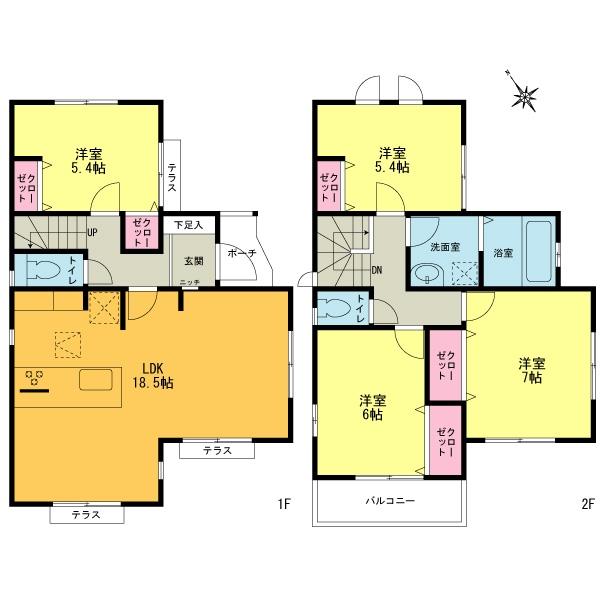 Floor plan. (R9-15 Building), Price 32,400,000 yen, 4LDK, Land area 125.31 sq m , Building area 98.53 sq m