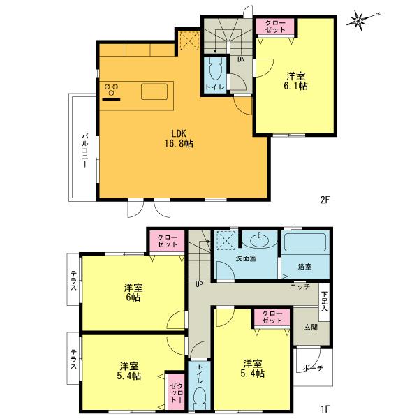 Floor plan. (R-11 1 Building), Price 33,800,000 yen, 4LDK, Land area 125.53 sq m , Building area 93.98 sq m