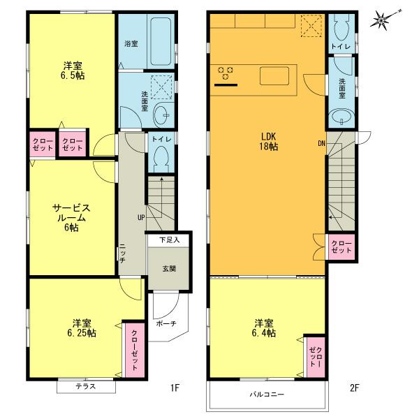 Floor plan. (R-11 8 Building), Price 30,600,000 yen, 4LDK, Land area 125.64 sq m , Building area 98.54 sq m