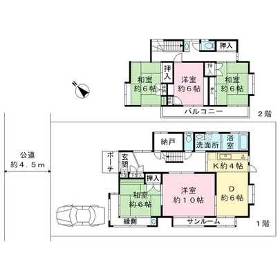 Floor plan. Yokohama-shi, Kanagawa-ku, green lintel 7-chome
