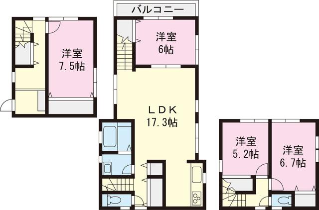 Floor plan. 34,800,000 yen, 4LDK, Land area 158.36 sq m , Building area 107.21 sq m