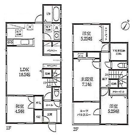Floor plan. 47,900,000 yen, 4LDK + S (storeroom), Land area 137.37 sq m , Building area 99.77 sq m