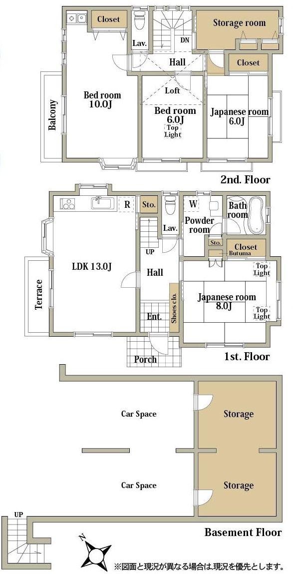 Floor plan. 39,800,000 yen, 4LDK + S (storeroom), Land area 100.02 sq m , Building area 166.08 sq m