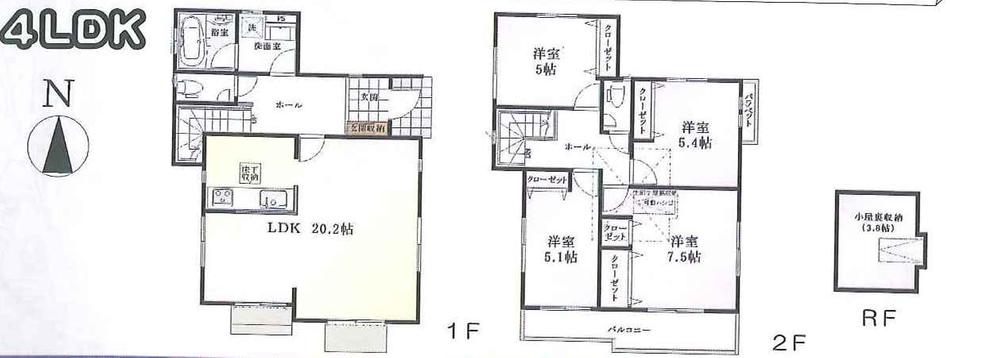 Floor plan. (1), Price 57,800,000 yen, 4LDK, Land area 113.31 sq m , Building area 105.16 sq m