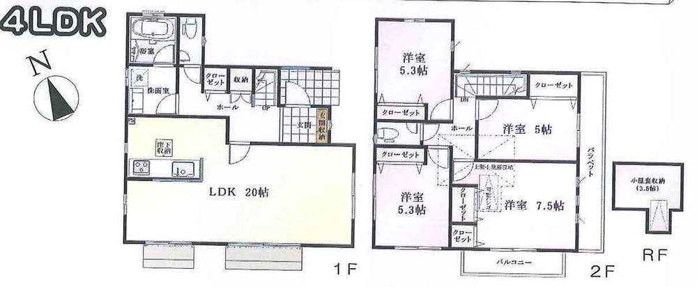 Floor plan. (6), Price 58,800,000 yen, 4LDK, Land area 103.14 sq m , Building area 104.13 sq m