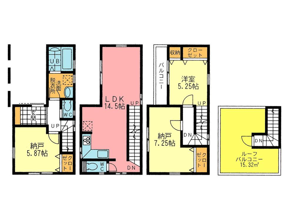 Floor plan. (3), Price 27,960,000 yen, 1LDK+2S, Land area 50.46 sq m , Building area 89.01 sq m