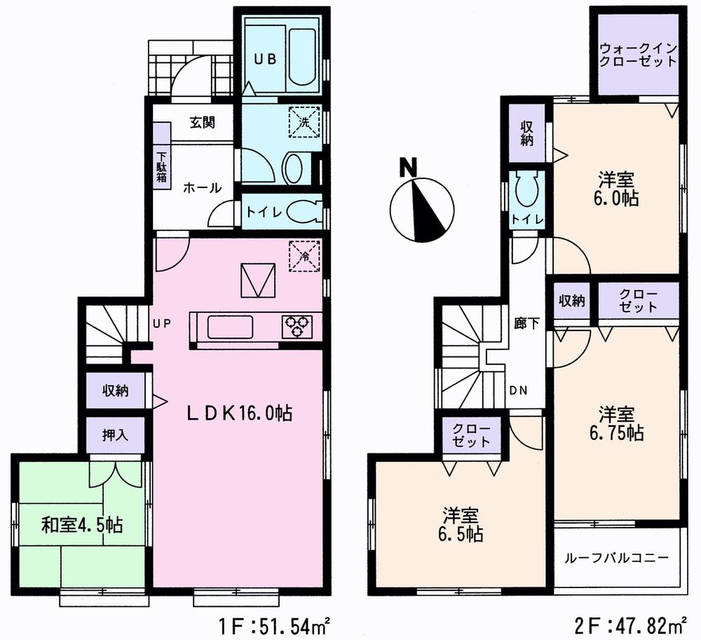 Floor plan. 34,800,000 yen, 4LDK, Land area 145.51 sq m , Building area 99.36 sq m