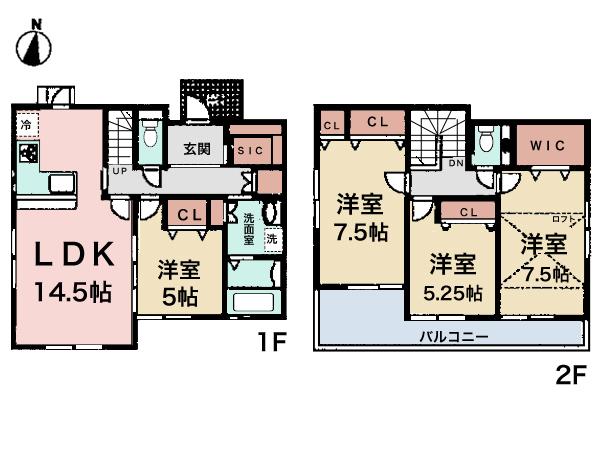 Floor plan. (B Building), Price 44,300,000 yen, 4LDK, Land area 194.58 sq m , Building area 118.01 sq m