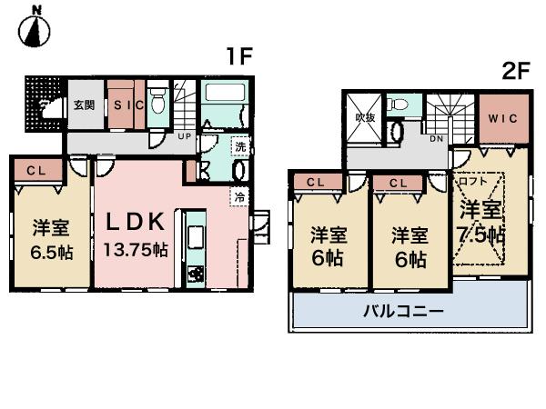 Floor plan. (C Building), Price 44,800,000 yen, 4LDK, Land area 192.82 sq m , Building area 118.04 sq m