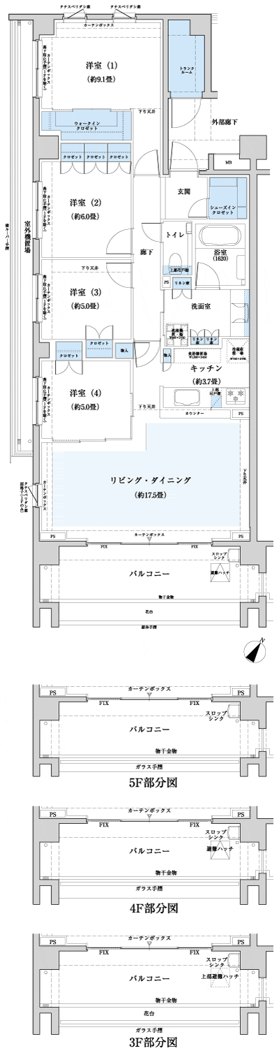 Floor: 4LDK + WIC + SIC + TR, the occupied area: 108.37 sq m, Price: 50,900,000 yen, now on sale