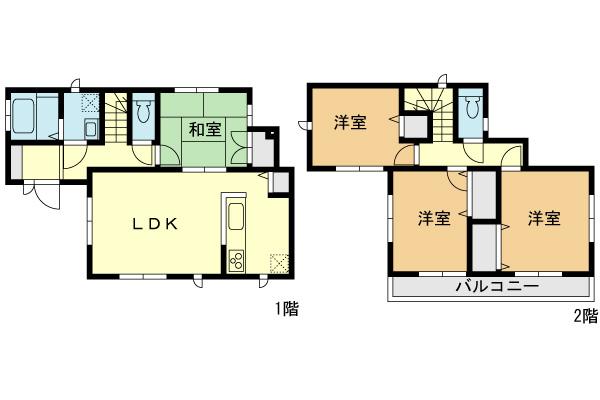 Floor plan. (H Building), Price 36.5 million yen, 4LDK, Land area 125.04 sq m , Building area 91.91 sq m