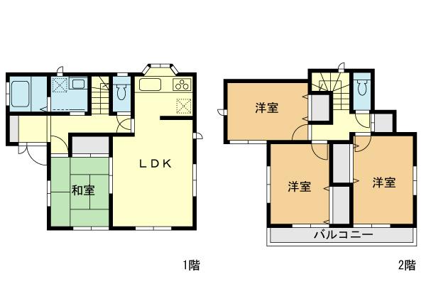 Floor plan. (O Building), Price 37,400,000 yen, 4LDK, Land area 125.05 sq m , Building area 92.74 sq m