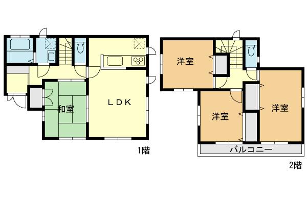 Floor plan. (P Building), Price 37,800,000 yen, 4LDK, Land area 125.05 sq m , Building area 92.53 sq m