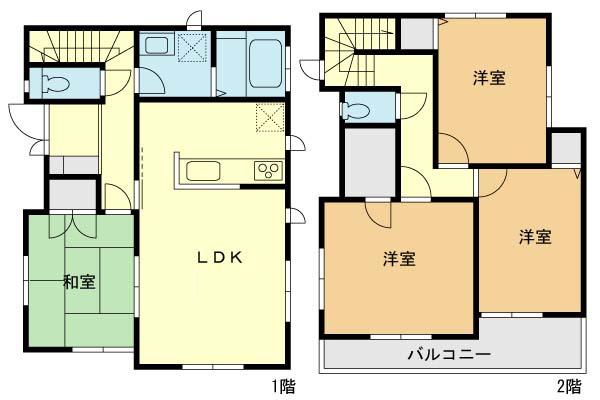 Floor plan. (Q Building), Price 35,800,000 yen, 4LDK, Land area 126.29 sq m , Building area 93.98 sq m